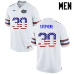 Men's Florida Gators #30 Garrett Stephens NCAA Nike White USA Flag Fashion Authentic Stitched College Football Jersey KZC8462EY